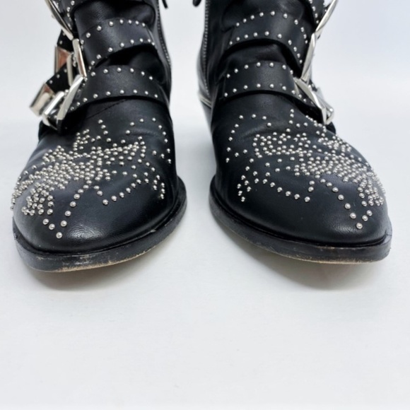 Chloe Susanna Ankle Boots Black/Silver Studded - Picture 7 of 8